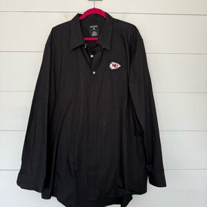 Antigua Men’s 3XLT Kansas City Chief Black Button Down Shirt Top